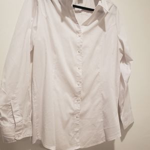 Ashley Stewart White Buttoned Blouse. Size 14.
